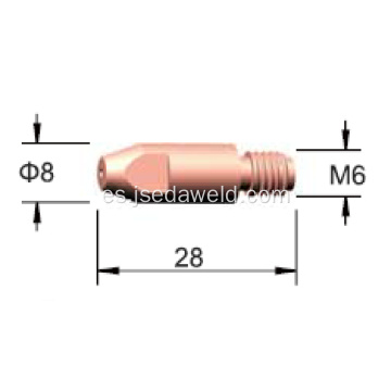 M6 * 28 24KD Consejos de contacto CuCrZr